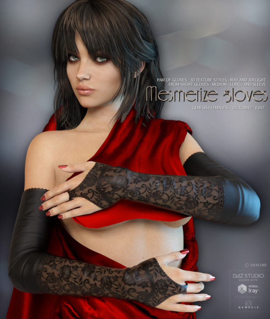 Mesmerize Gloves for Genesis 3 Females_DAZ3D下载站