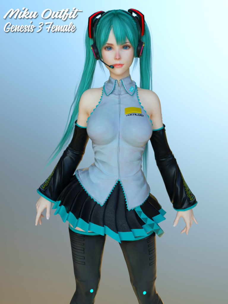 Miku Outfit for G3F_DAZ3DDL