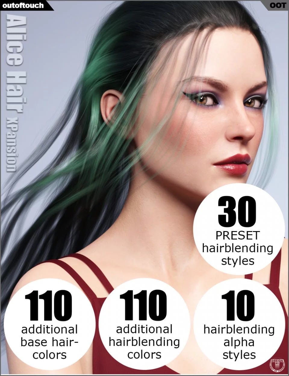 OOT Hairblending 2.0 Texture XPansion for Alice Wet and Dry Hair_DAZ3DDL