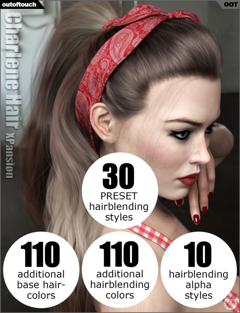 OOT Hairblending 2.0 Texture XPansion for Charlene Hair_DAZ3D下载站