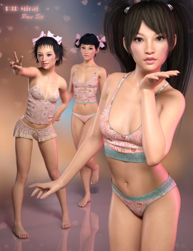 P3D Mirai Poses for Genesis 8 Female(s)_DAZ3D下载站