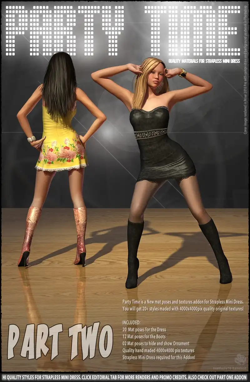 Party Time 2 for Strapless Mini Dress_DAZ3DDL