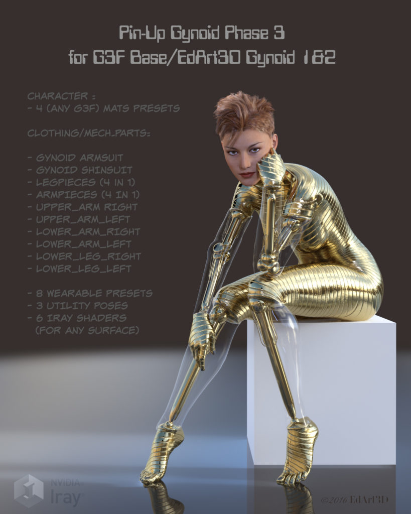 Pin-Up Gynoid Phase3 for G3F Base & Pin-Up Gynoid 1&2_DAZ3DDL
