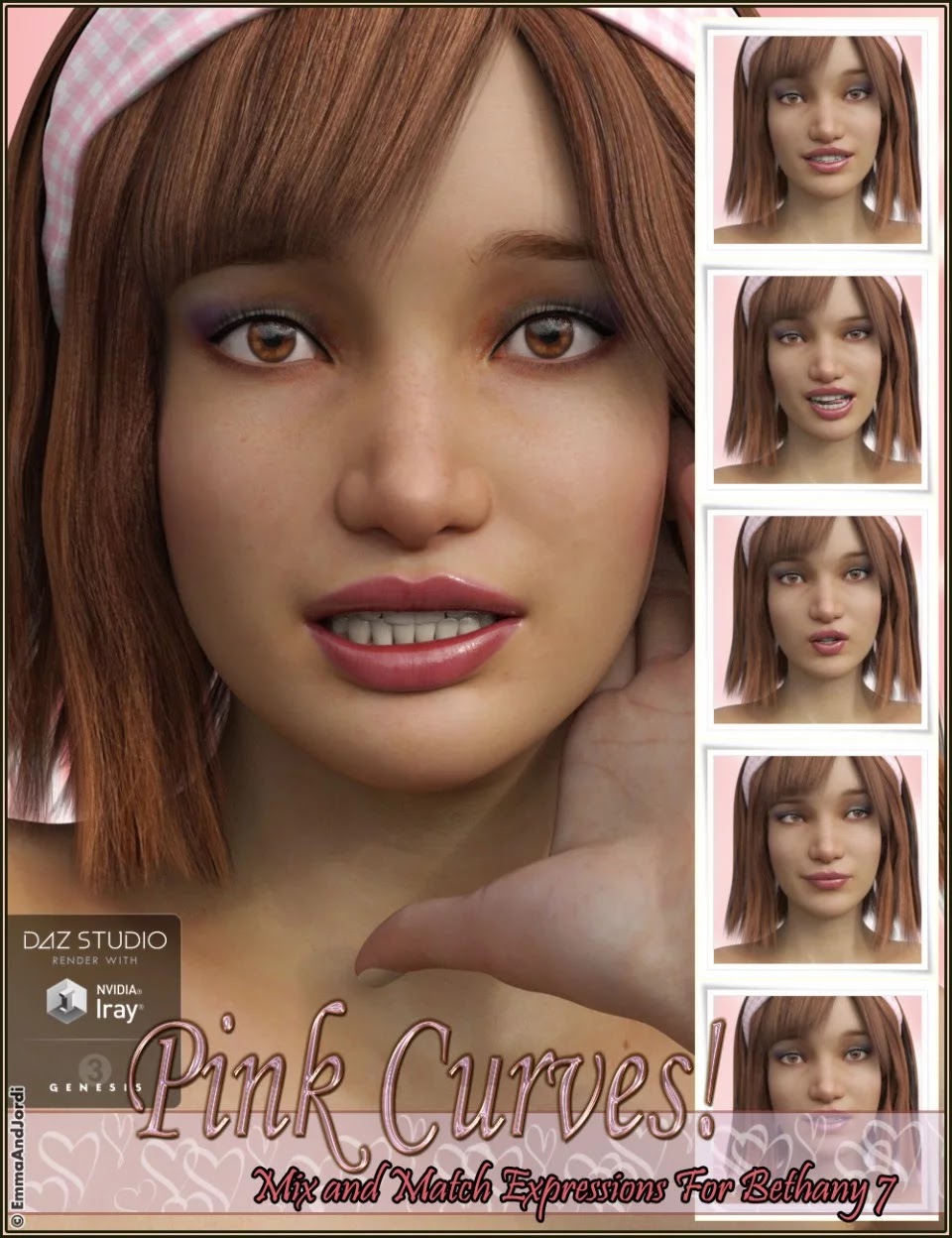Pink Curves Mix and Match Expressions for Bethany 7_DAZ3DDL