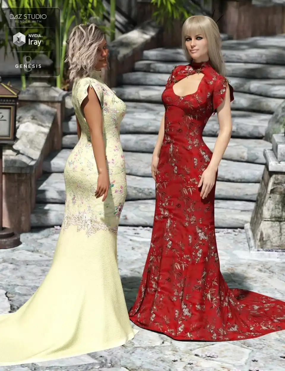 Polyantha Rose Dress Textures_DAZ3DDL