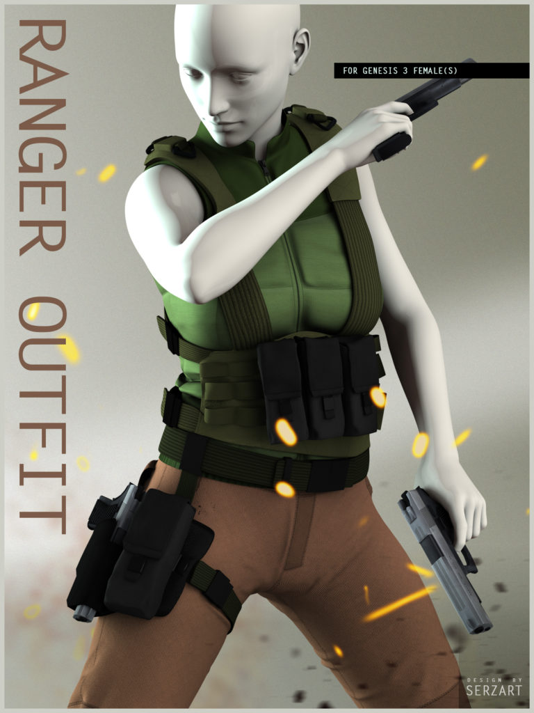 Ranger Outfit for Genesis 3 Female_DAZ3D下载站
