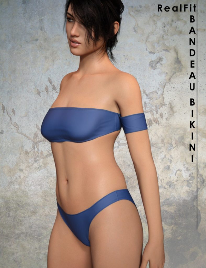 RealFit Bandeau Bikini for Genesis 8 Female(s)_DAZ3D下载站