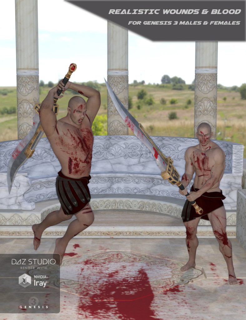 Realistic Wounds and Blood for Genesis 3 Male(s) and Female(s)_DAZ3DDL