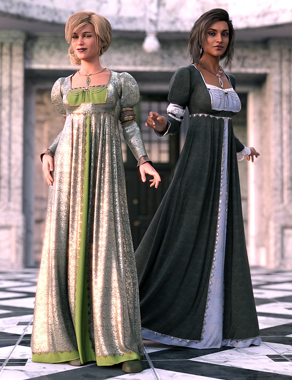 Renaissance Dress: Milady_DAZ3D下载站