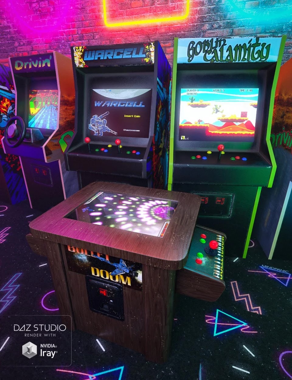 Retro Arcade Cabinets_DAZ3D下载站