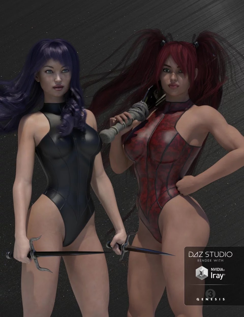 Ribbed Superhero Bodysuit for Genesis 3 Female(s)_DAZ3D下载站