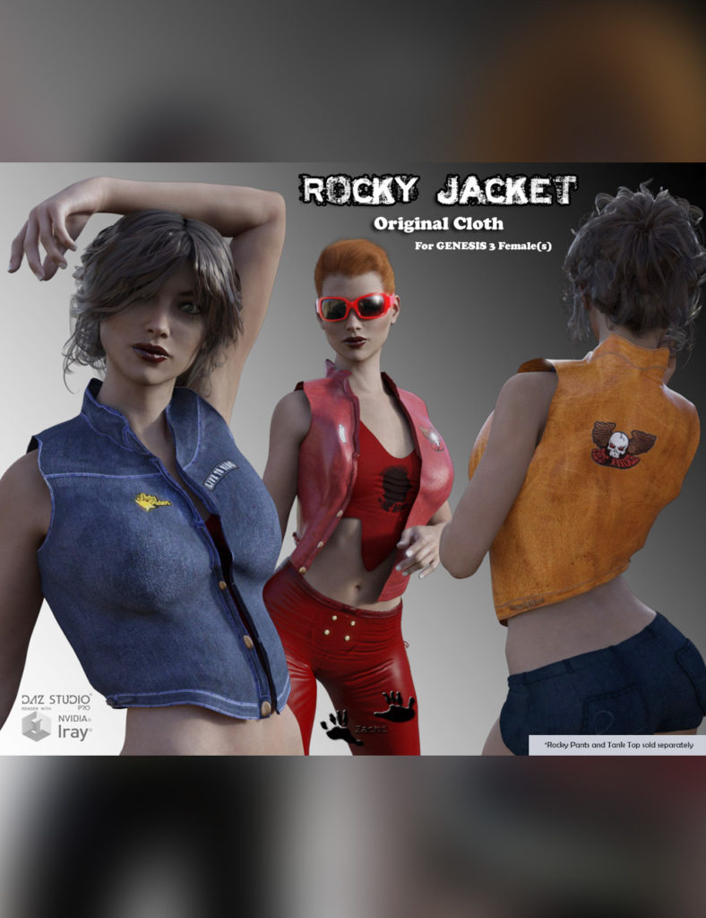 Rocky Jacket for Genesis 3 Females_DAZ3D下载站
