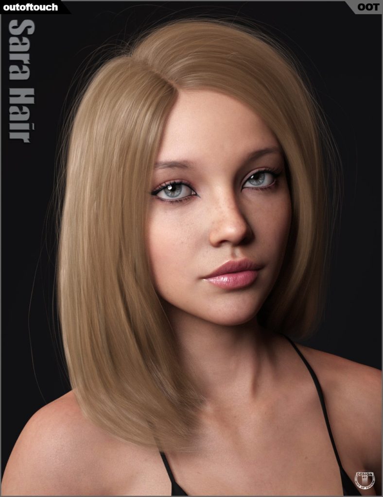 Sara Hair for Genesis 3 and 8 Female(s)_DAZ3D下载站
