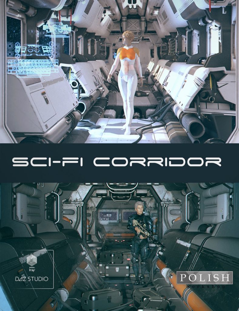 Sci-fi Corridor Modular Kit_DAZ3D下载站