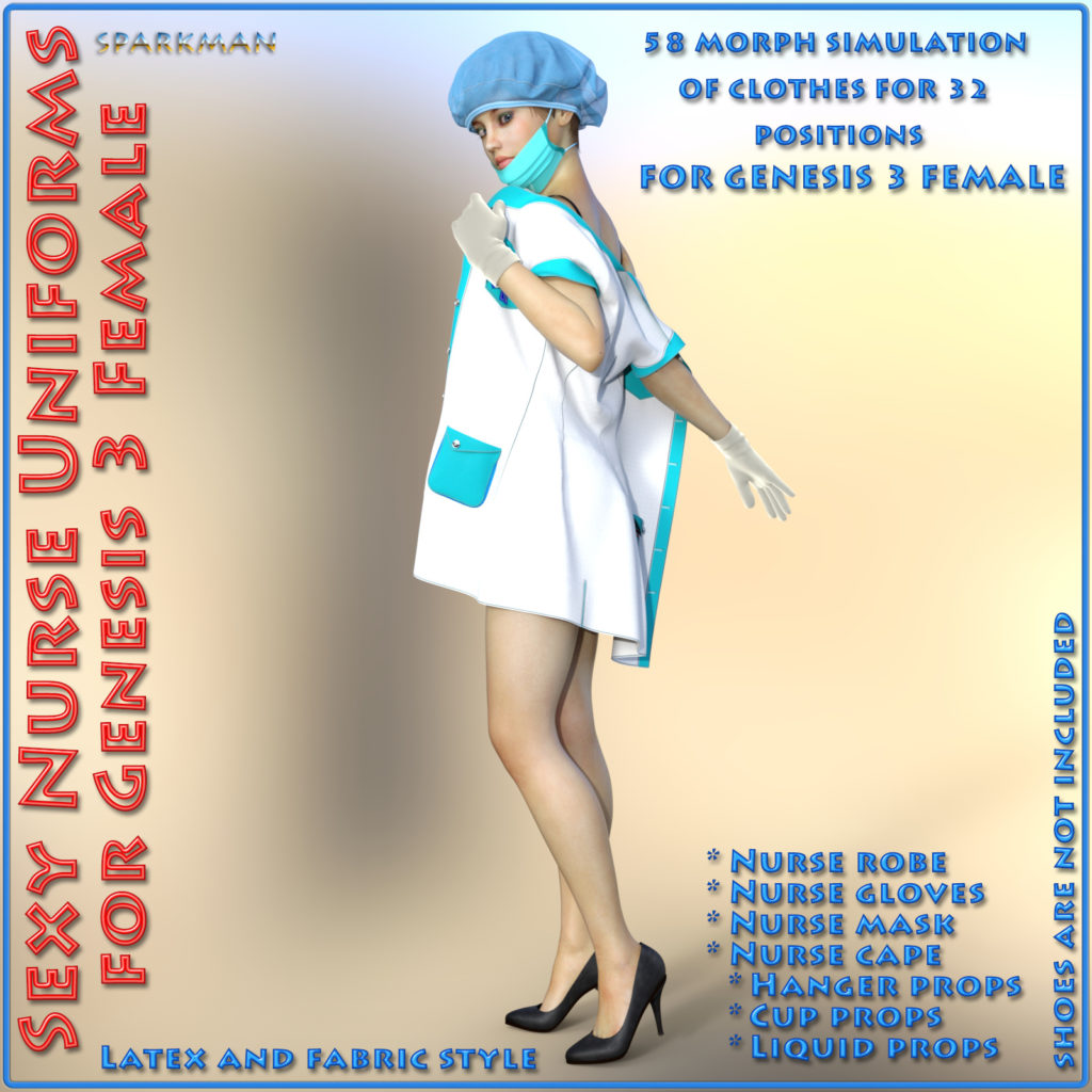 Sexy Nurse Uniform for Genesis 3 Female(s)_DAZ3D下载站
