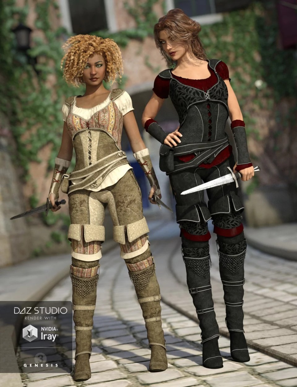 Shameless Rogue Outfit Textures_DAZ3D下载站