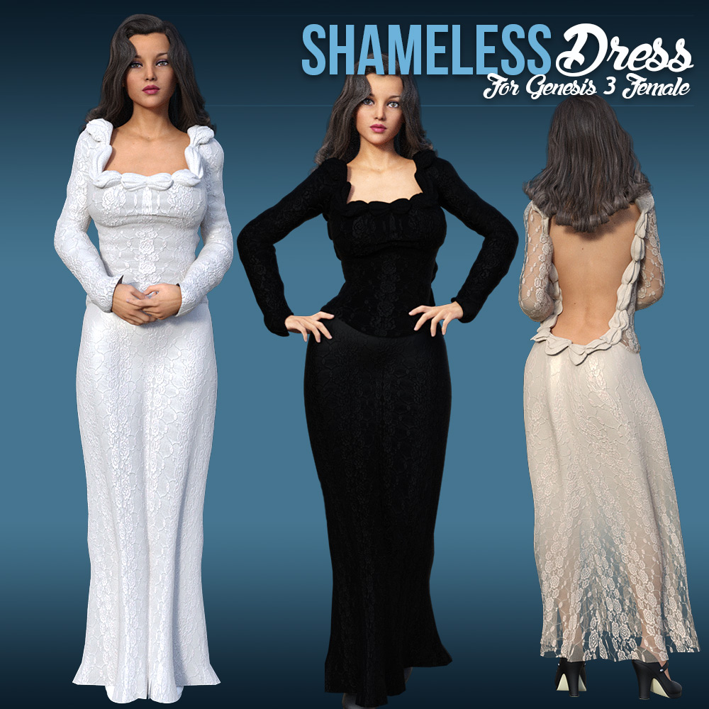 Shameless Dress for G3 Females_DAZ3D下载站