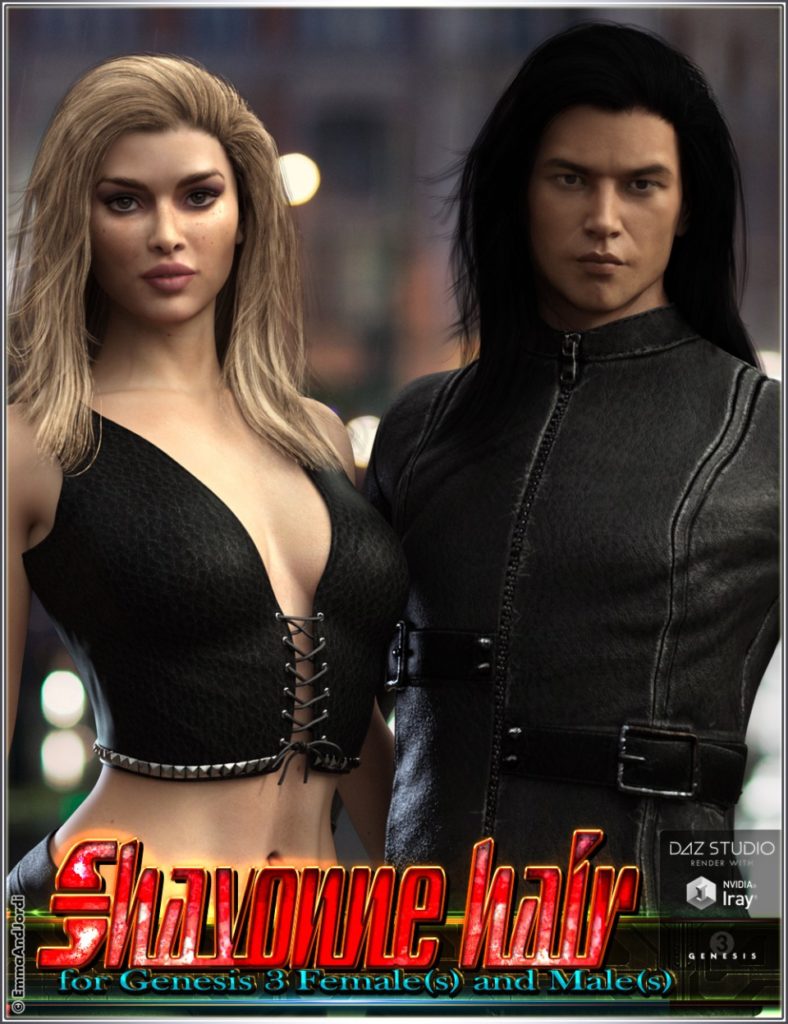 Shavonne Hair for Genesis 3 Female(s) and Male(s)_DAZ3DDL