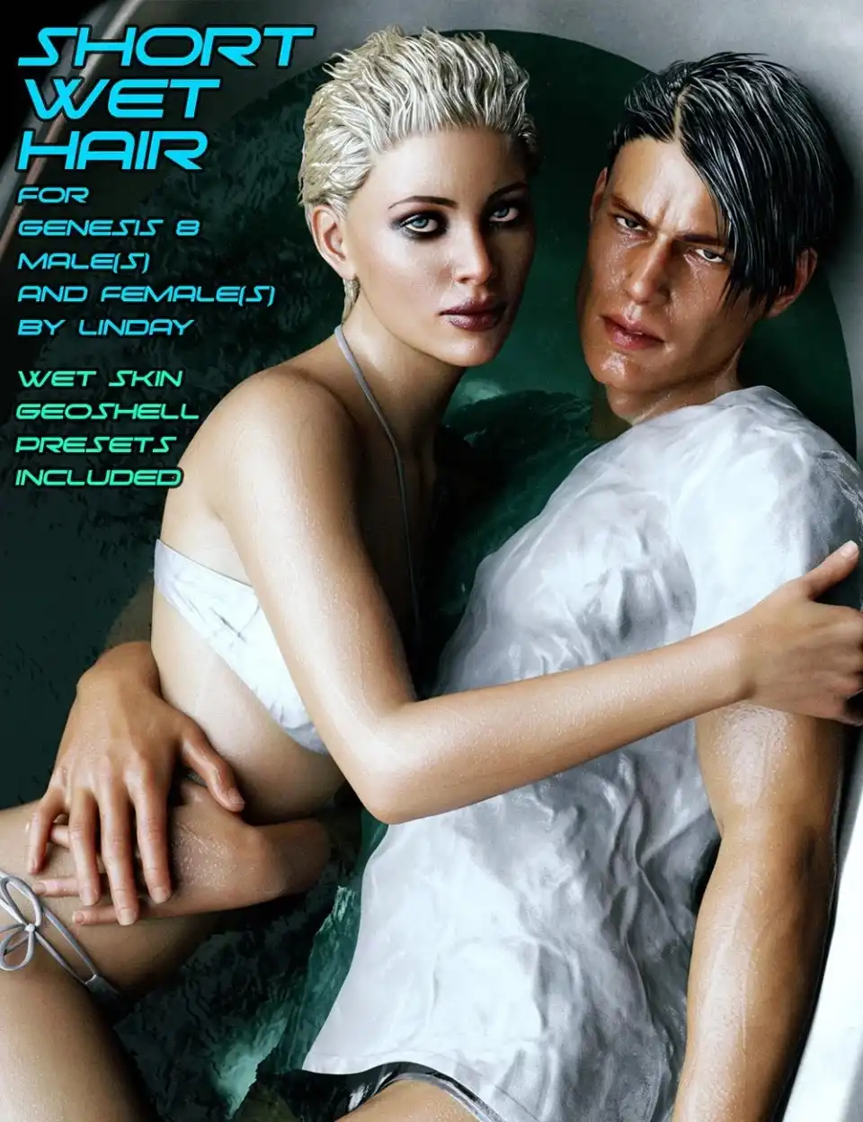 Short Wet Hair for Genesis 8 Male(s) and Female(s)_DAZ3DDL