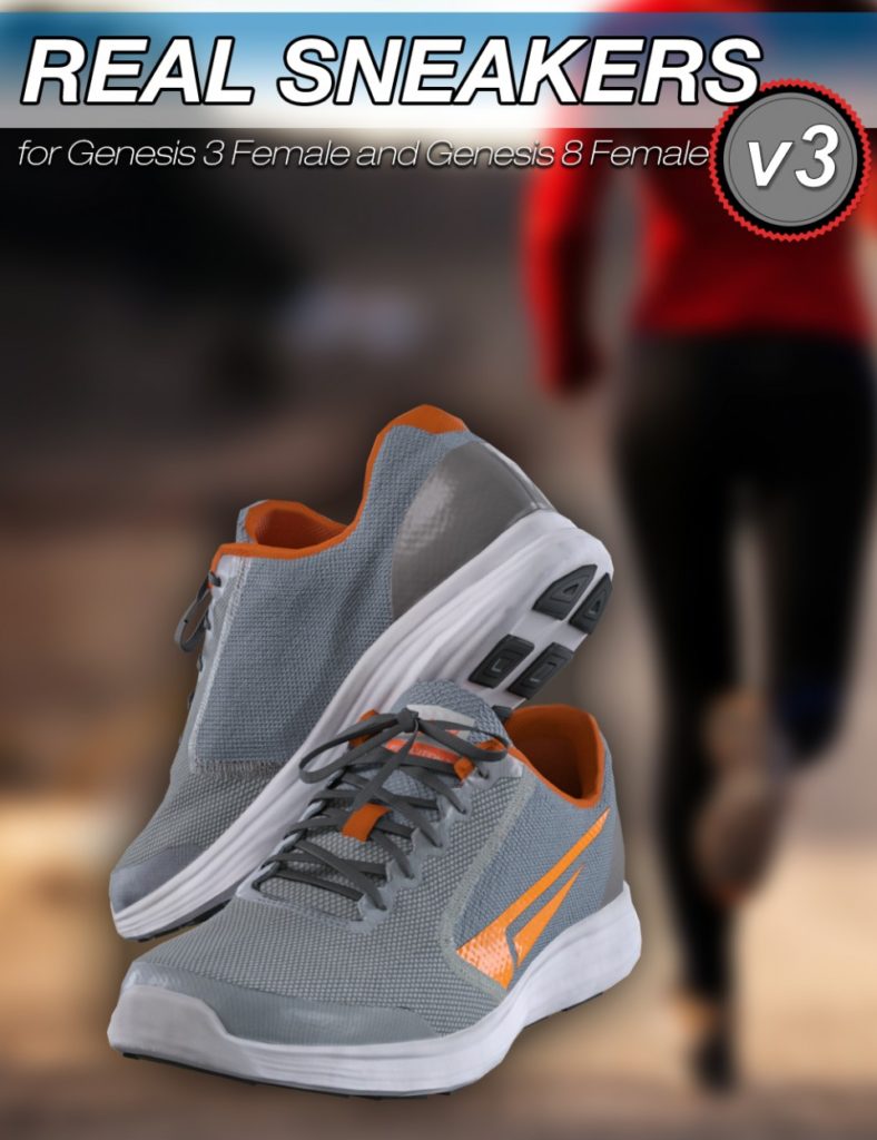 Slide3D Real Sneakers III for Genesis 3 and 8 Female(s)_DAZ3D下载站