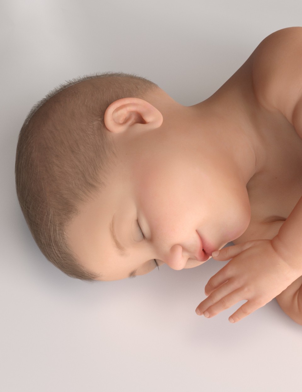 Small World Baby Locks Hair for Genesis 3 and 8_DAZ3D下载站