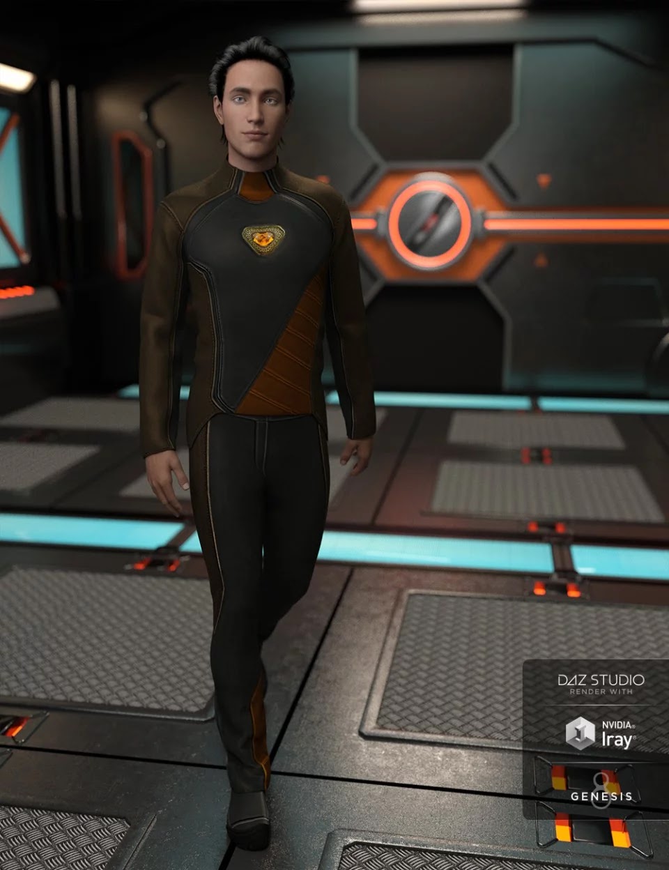 Space Explorer Uniform for Genesis 8 Male(s)_DAZ3D下载站