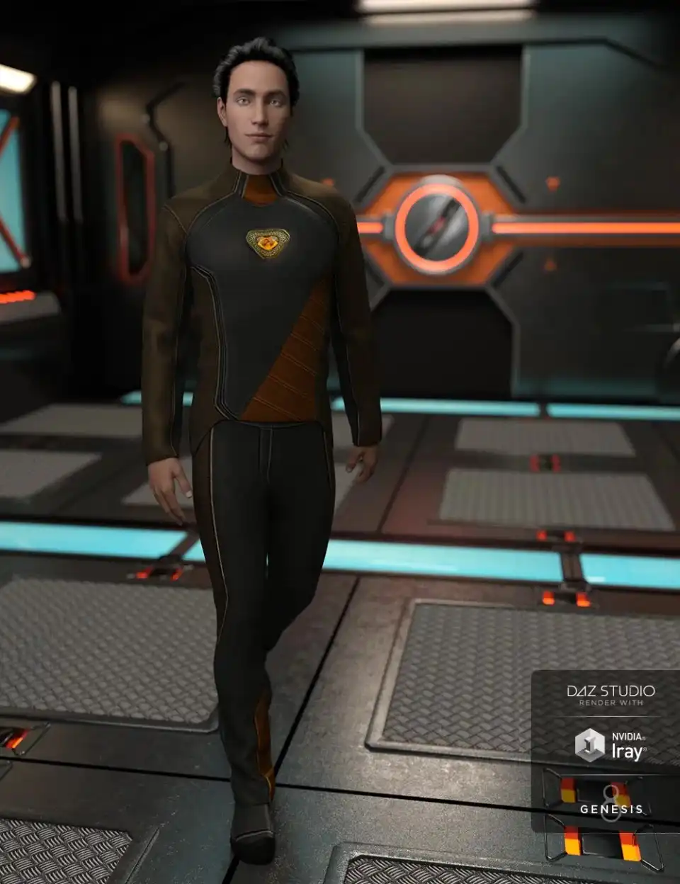 Space Explorer Uniform for Genesis 8 Male(s)_DAZ3D下载站