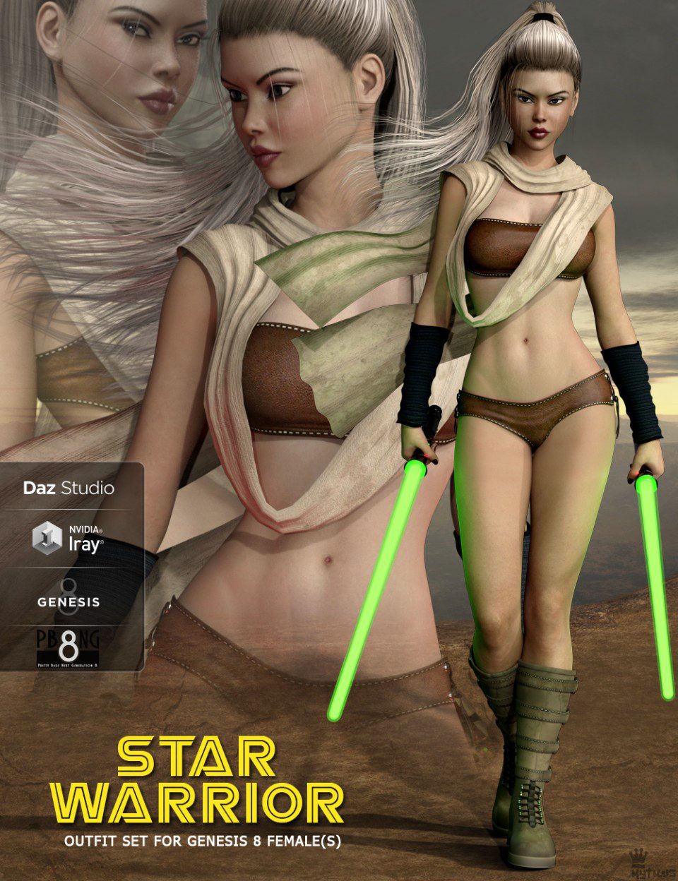 Star Warrior Outfit Set for Genesis 8 Female(s)_DAZ3D下载站