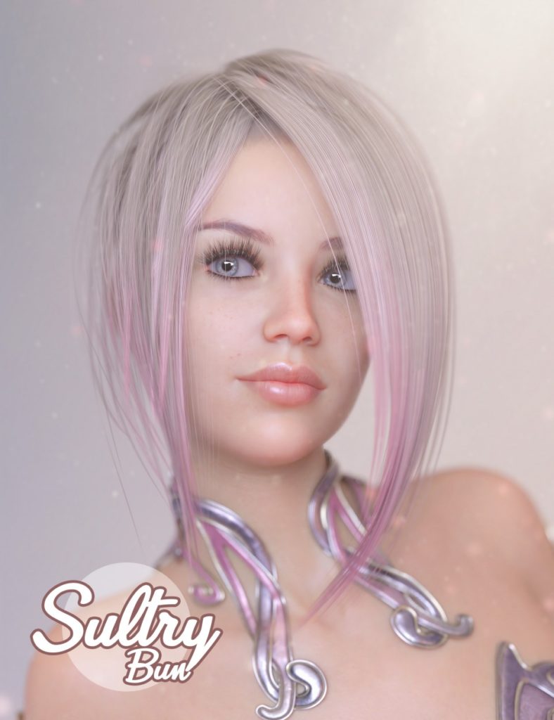 Sultry Bun Hair for Genesis 3 and 8 Female(s)_DAZ3D下载站