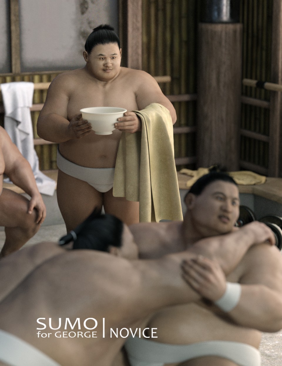 Sumo Novice for Sumo Character, Hair and Outfit for George and Genesis 3 Male_DAZ3D下载站