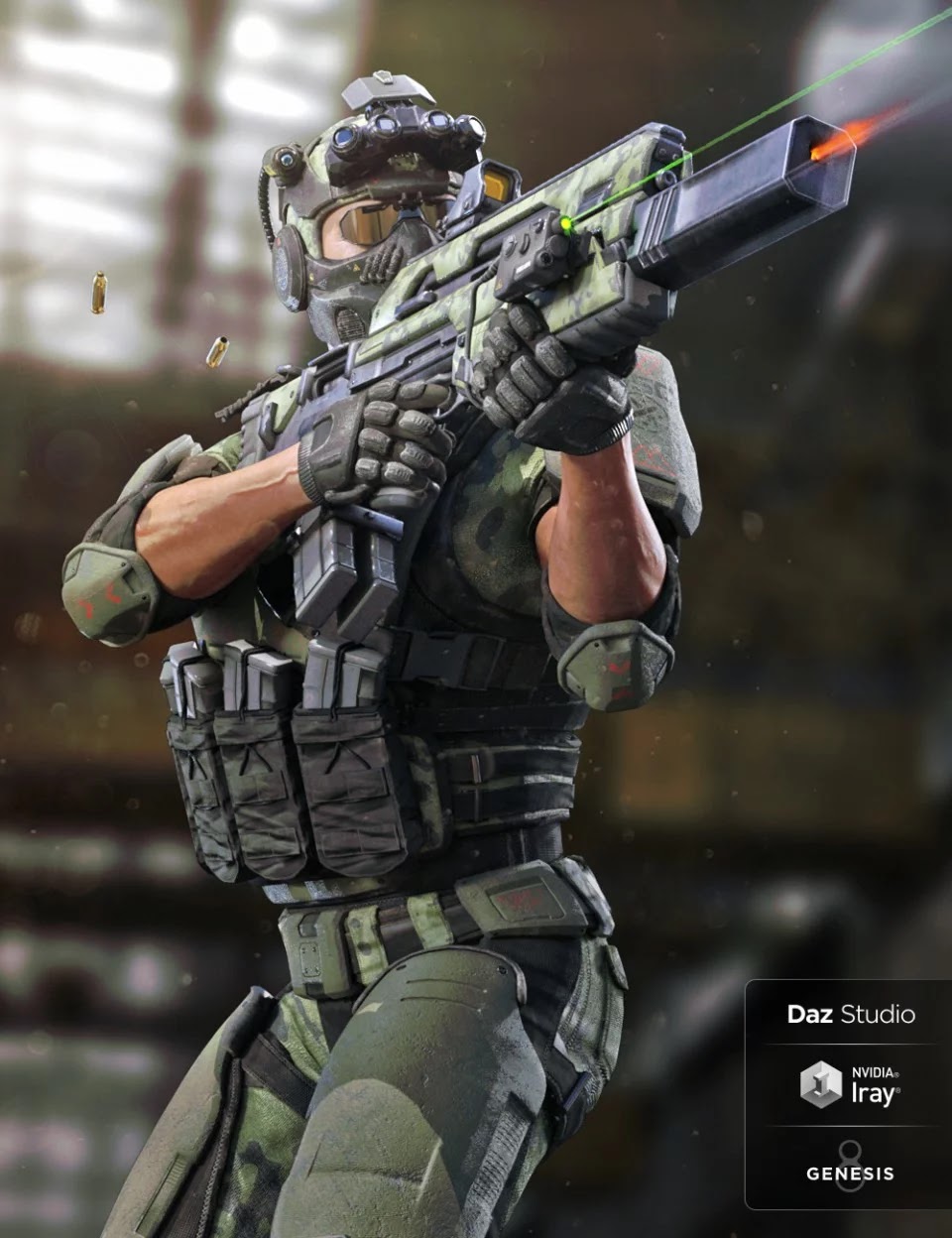 Tactical Assault Rifle & Add-ons for Tactical Assault Outfit_DAZ3D下载站