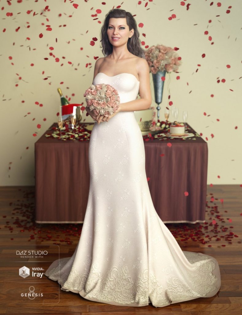 The Bride Wedding Gown for Genesis 8 Female(s)_DAZ3D下载站