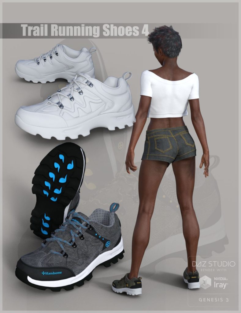 Trail Running Shoes 4 for Genesis 3 Female(s) & Genesis 8 Female(s)_DAZ3D下载站
