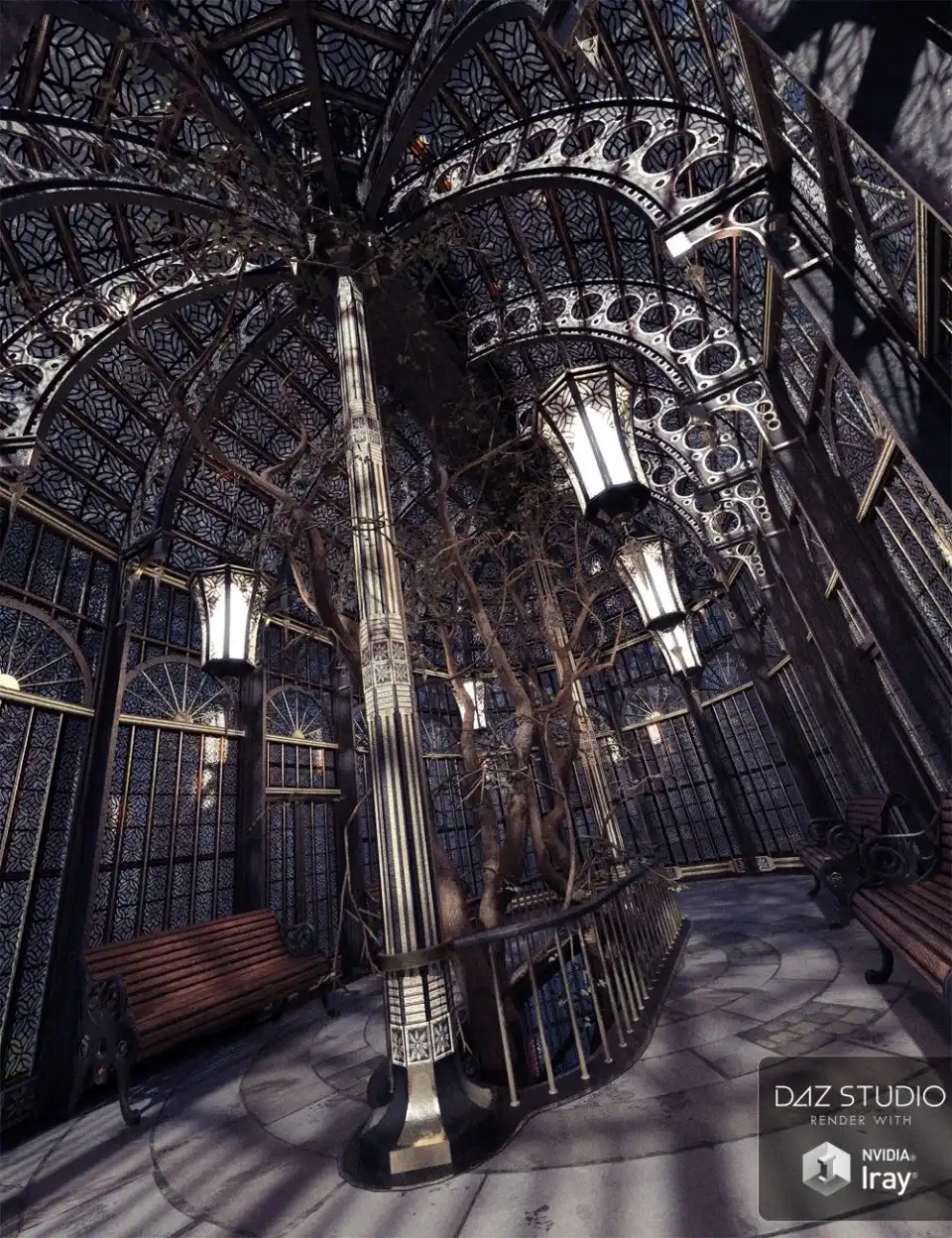 Victorian Iron Conservatory_DAZ3D下载站