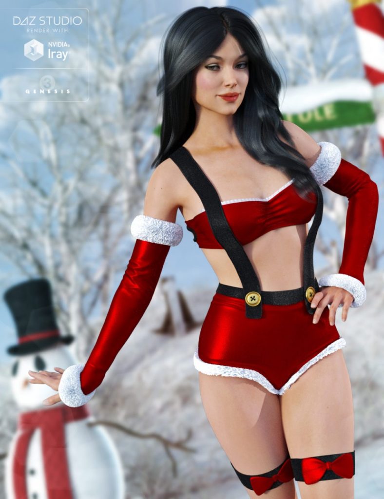 Vintage Holidays Outfit for Genesis 3 Female(s)_DAZ3D下载站