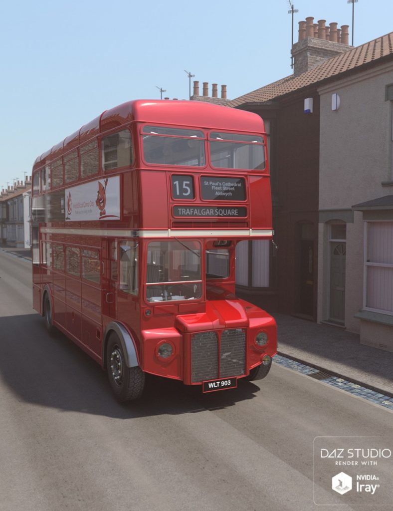 Vintage London Double Decker Bus_DAZ3DDL