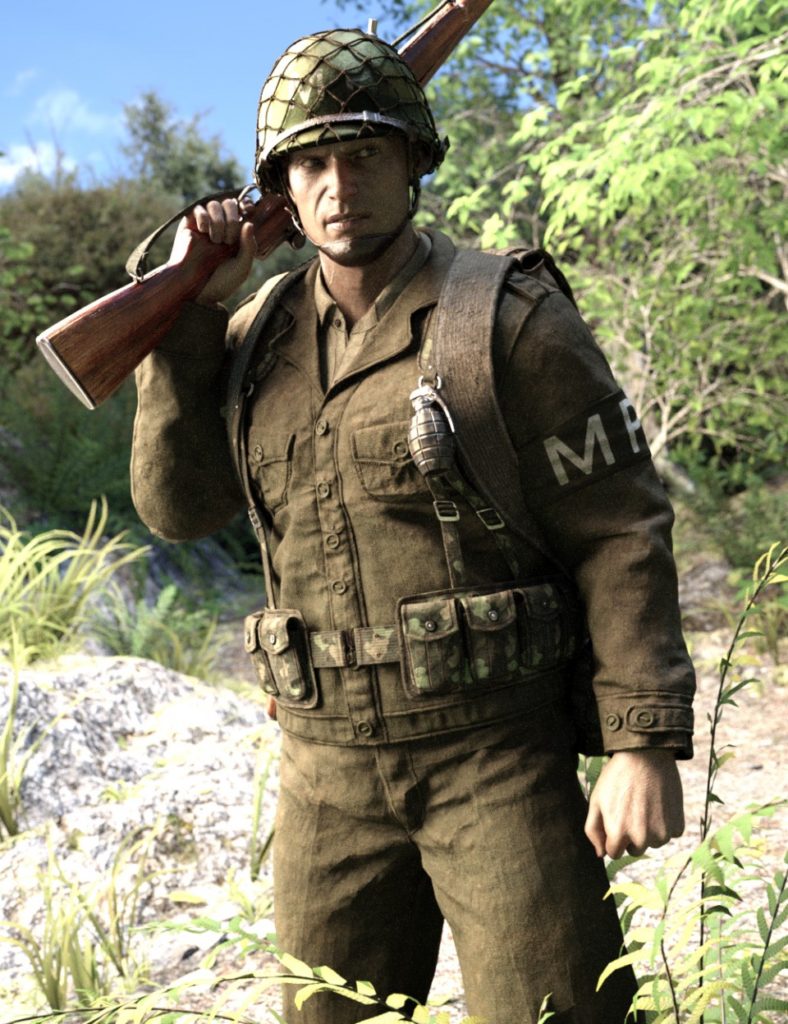World War II U.S. Uniform HD Textures_DAZ3D下载站