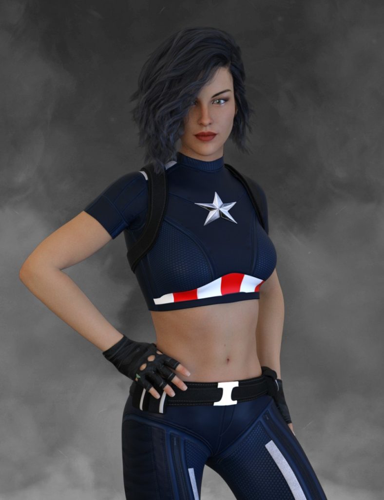 X-Fashion America Outfit for Genesis 8 Female(s)_DAZ3D下载站