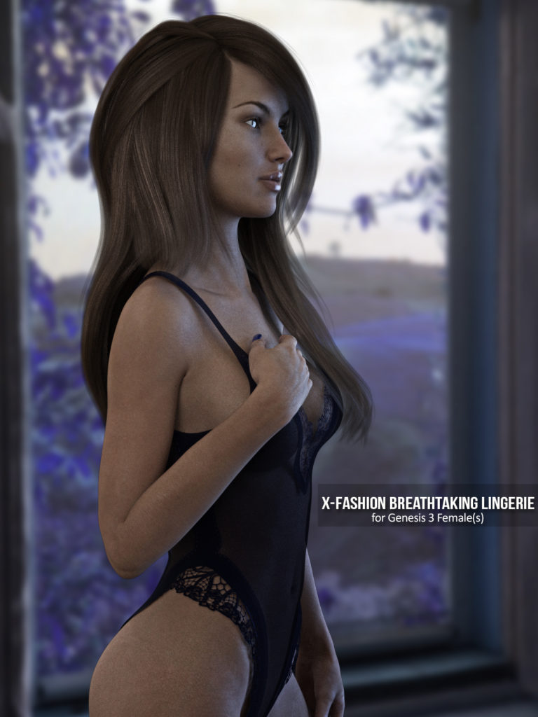 X-Fashion Breathtaking Lingerie for Genesis 3 Females_DAZ3D下载站