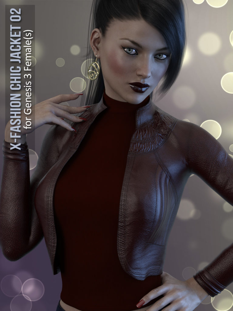 X-Fashion Chic Jacket for Genesis 3 Female(s)_DAZ3D下载站