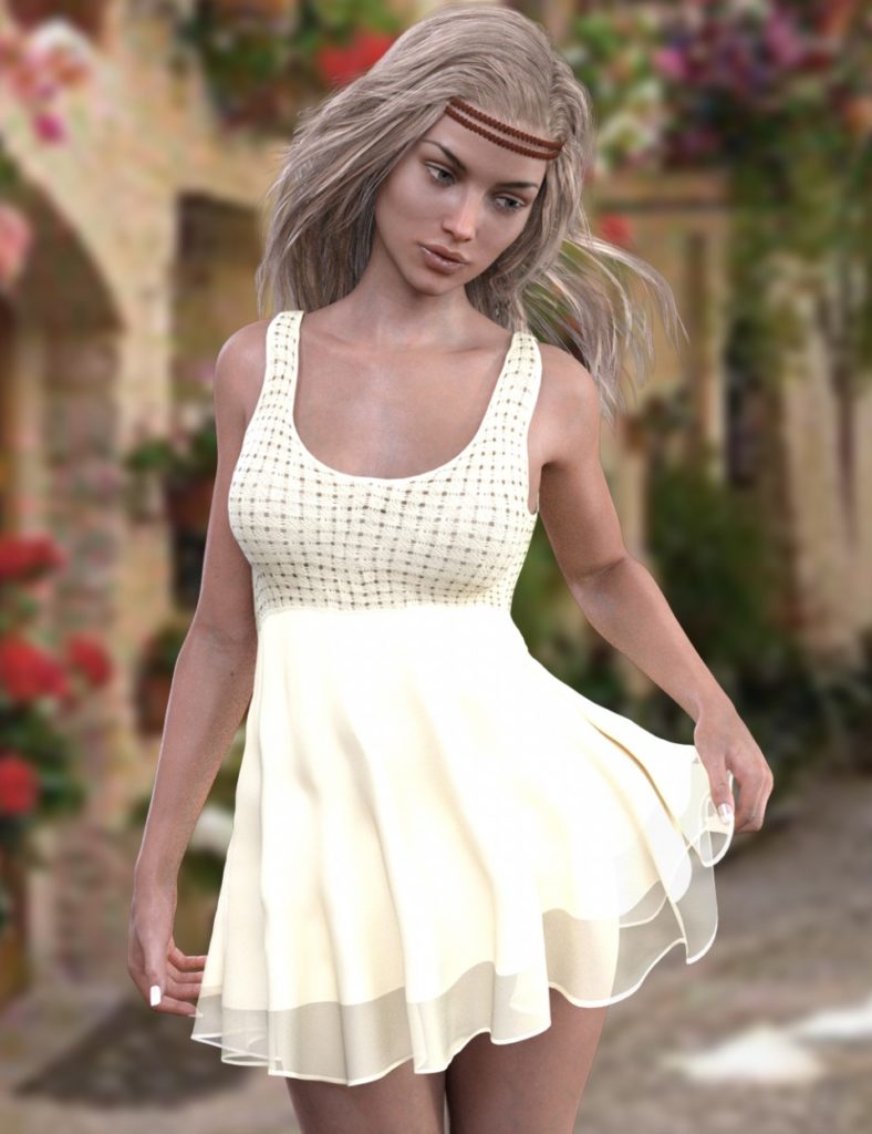 X-Fashion Crochet Dress for Genesis 3 Female(s)_DAZ3DDL