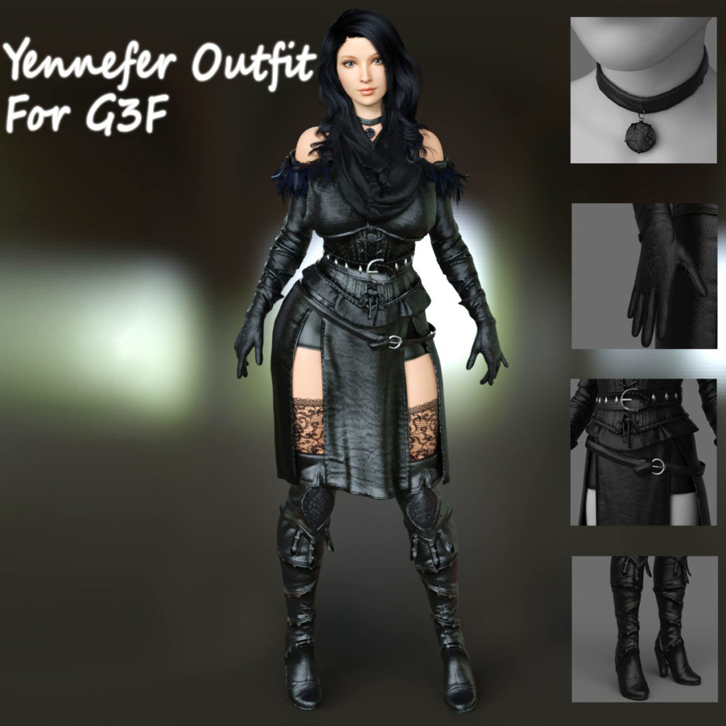 Yennefer Outfit For G3F_DAZ3D下载站