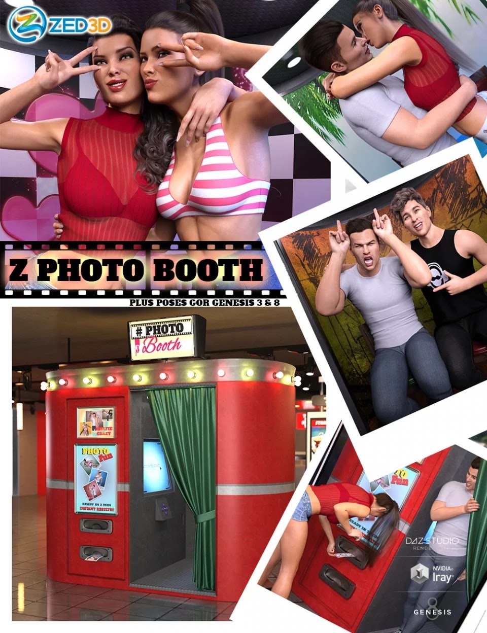 Z Photo Booth and Poses for Genesis 3 and 8_DAZ3D下载站