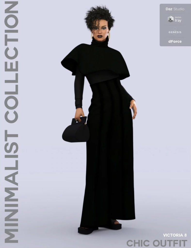 dForce Minimalist Chic Outfit for Genesis 8 Female(s)_DAZ3D下载站
