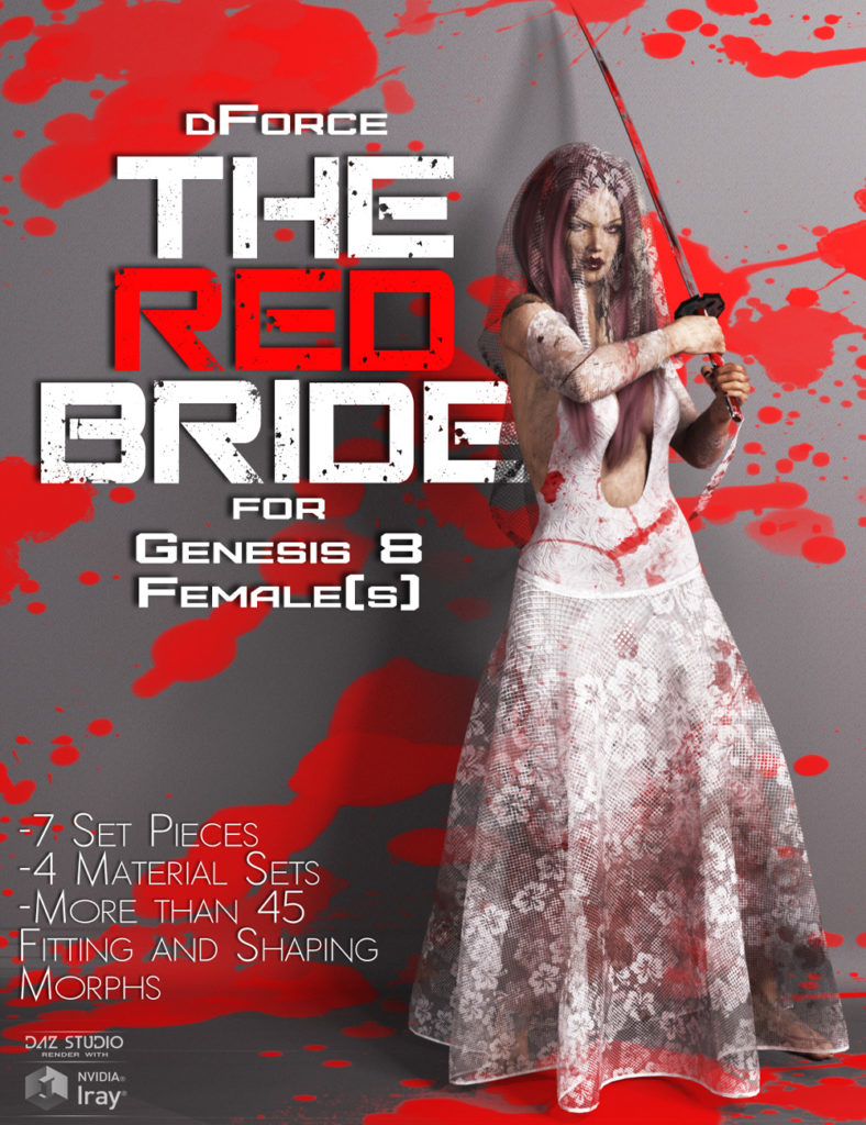 dForce The Red Bride for Genesis 8 Females_DAZ3D下载站