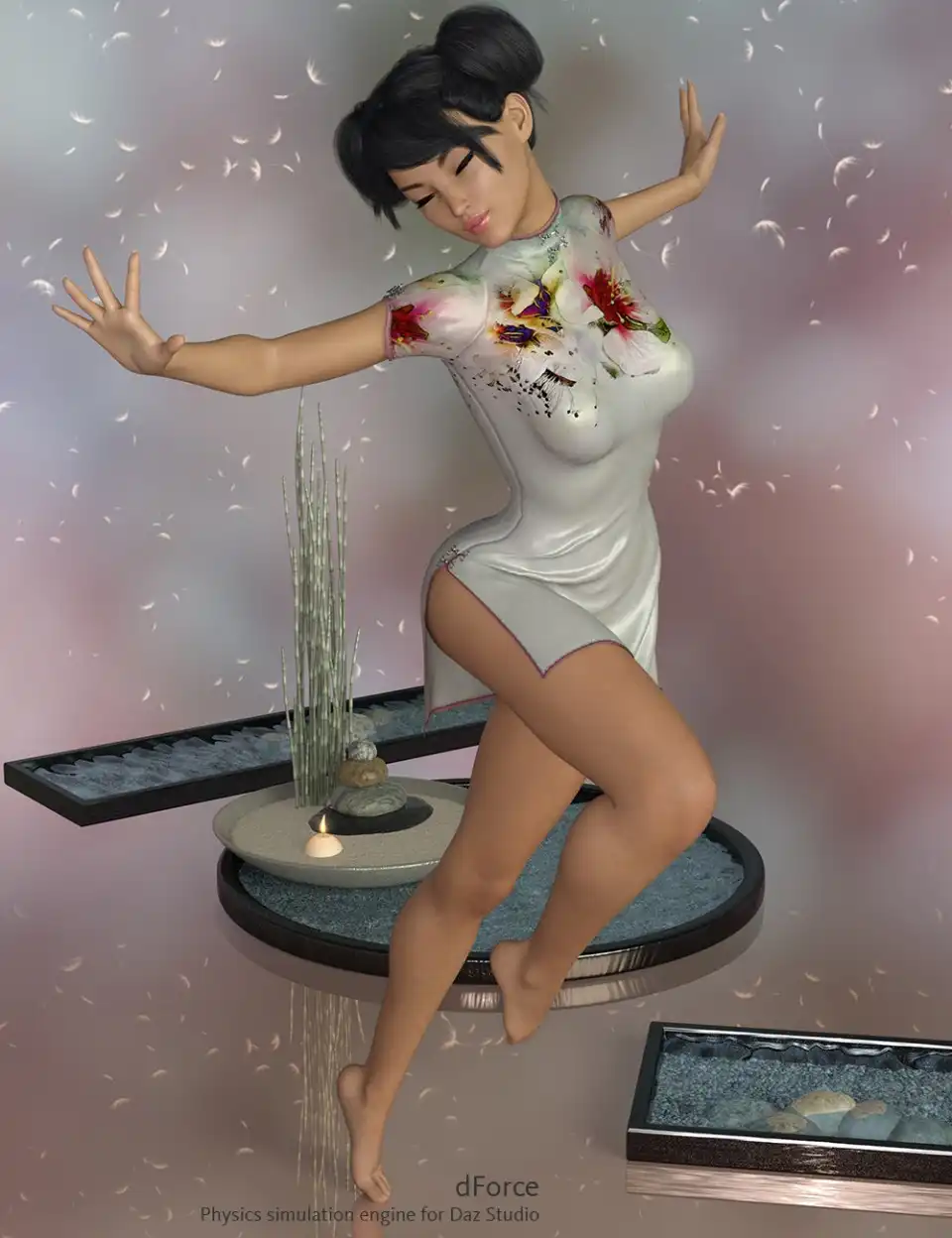 dForce Yumi Dress for Genesis 8 Female(s)_DAZ3D下载站