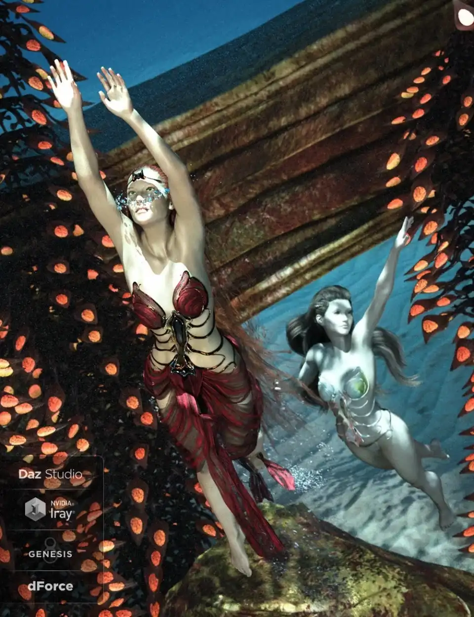 dForce Aguja Mermaid Dress for Genesis 8 Female_DAZ3DDL