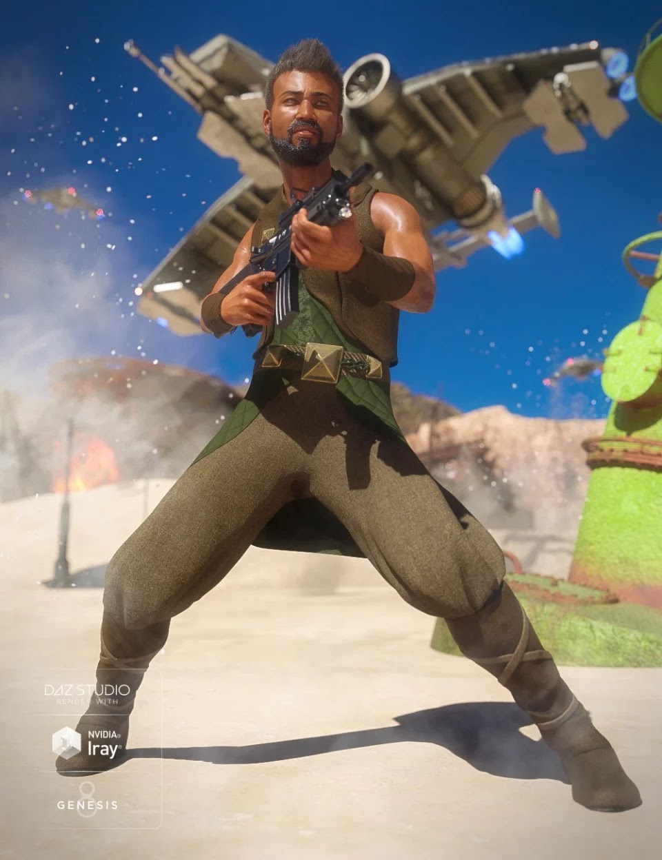dForce Desert Raider Outfit for Genesis 8 Male(s)_DAZ3DDL