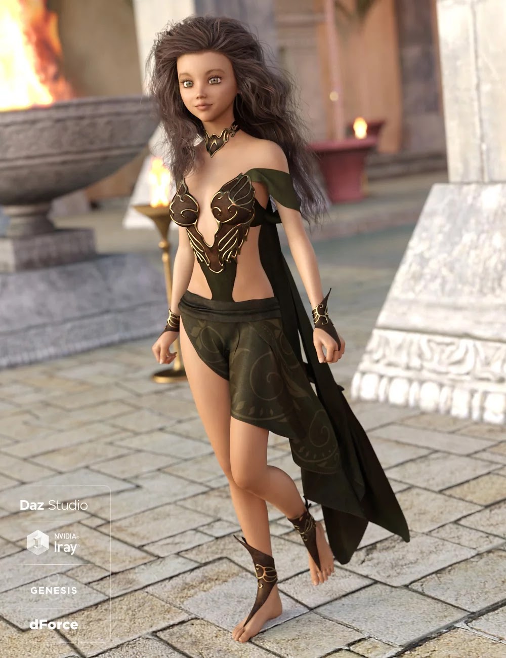 dForce Ethereal Fantasy Outfit for Genesis 8 Female(s)_DAZ3D下载站