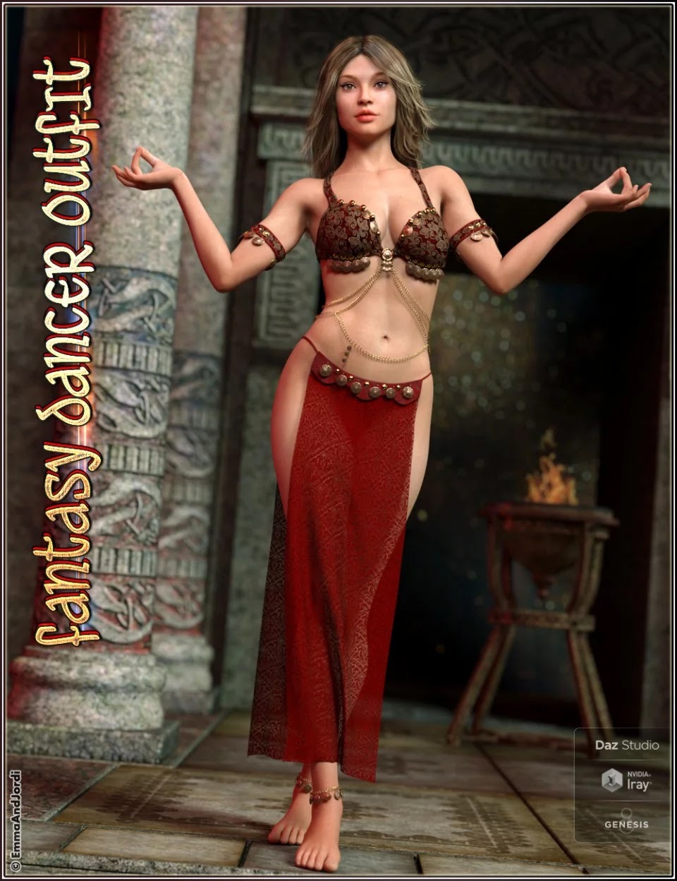 dForce Fantasy Dancer Outfit and Poses For Genesis 8 Female(s)_DAZ3DDL
